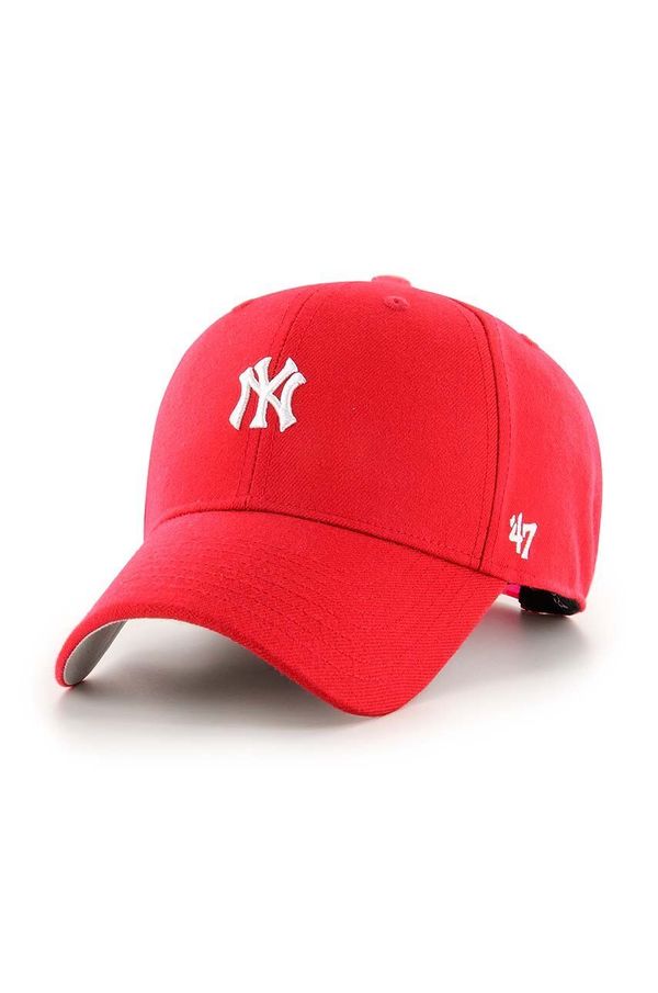47brand Bombažna bejzbolska kapa 47brand MLB New York Yankees rdeča barva, B-BRMPS17WBP-RD