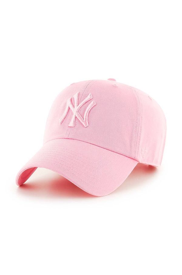 47brand Bombažna bejzbolska kapa 47brand MLB New York Yankees roza barva