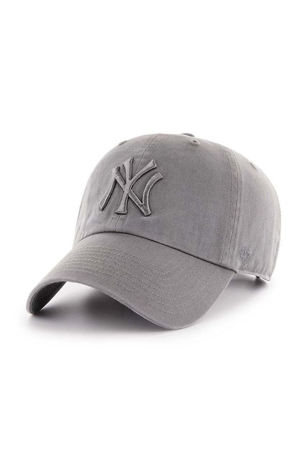 47brand Bombažna bejzbolska kapa 47brand MLB New York Yankees siva barva