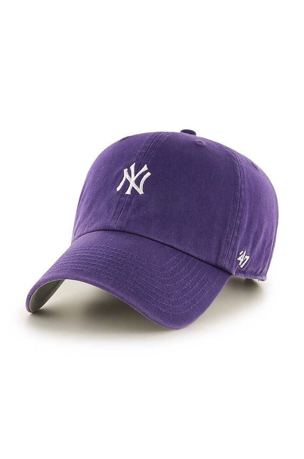 47brand Bombažna bejzbolska kapa 47brand MLB New York Yankees vijolična barva