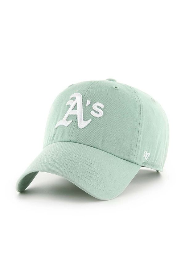 47brand Bombažna bejzbolska kapa 47brand MLB Oakland Athletics zelena barva