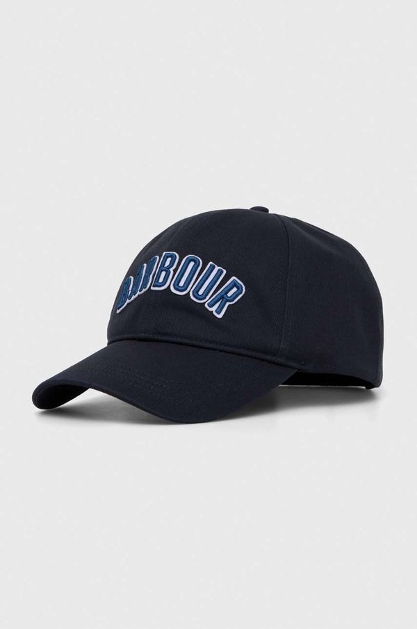 Barbour Bombažna bejzbolska kapa Barbour mornarsko modra barva