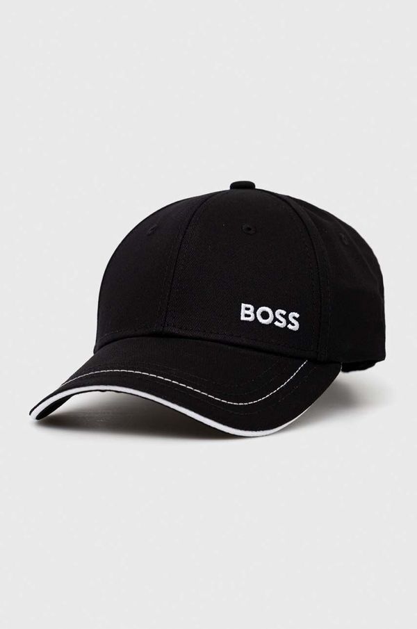 Boss Green Bombažna bejzbolska kapa BOSS BOSS GREEN črna barva