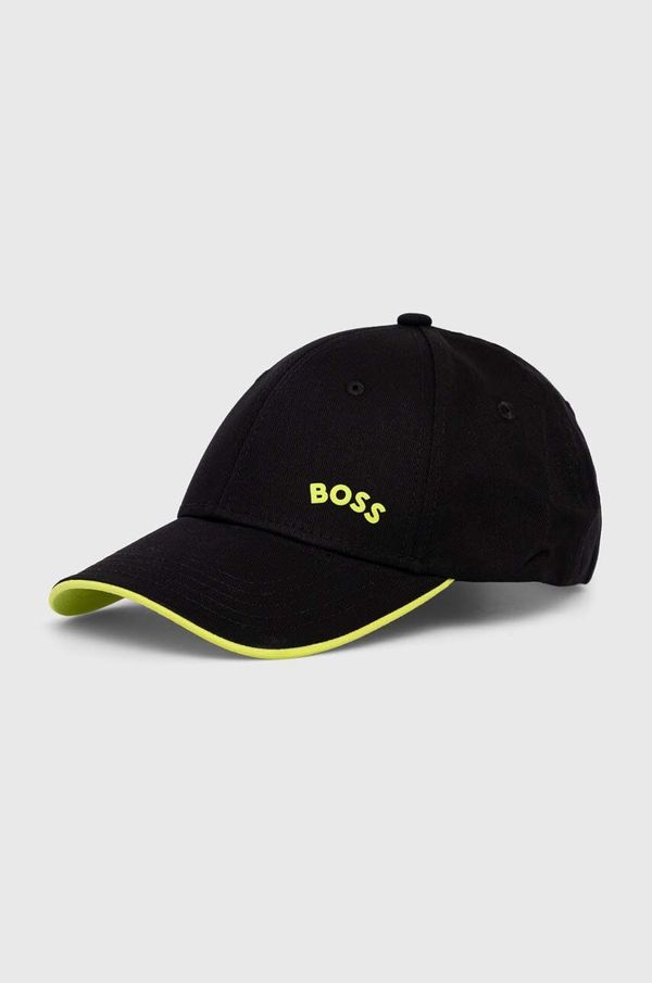 Boss Green Bombažna bejzbolska kapa BOSS BOSS GREEN črna barva