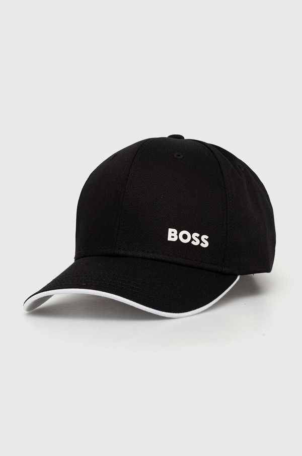 Boss Green Bombažna bejzbolska kapa Boss Green črna barva, 50519219