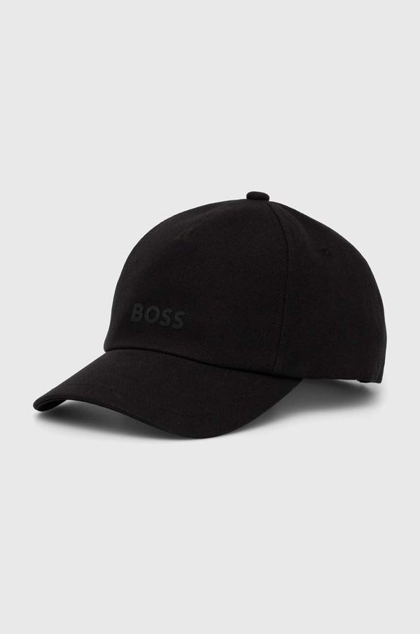 Boss Orange Bombažna bejzbolska kapa Boss Orange črna barva, 50518788