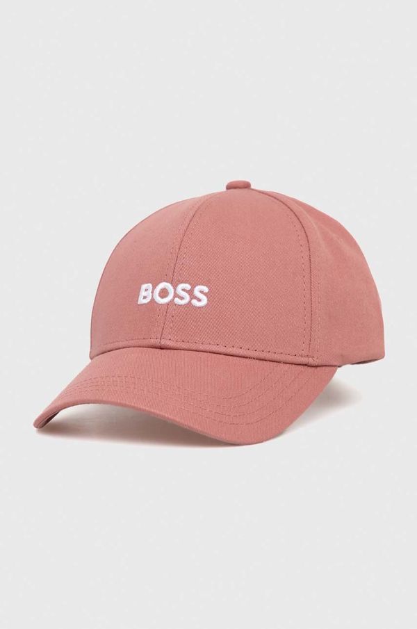 Boss Bombažna bejzbolska kapa BOSS roza barva