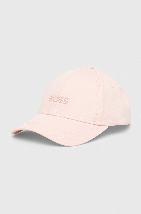 Boss Bombažna bejzbolska kapa BOSS roza barva