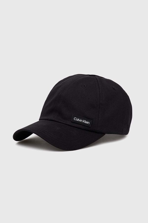 Calvin Klein Bombažna bejzbolska kapa Calvin Klein črna barva