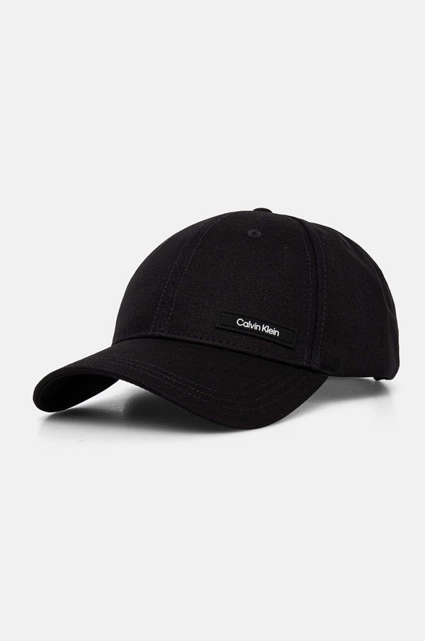 Calvin Klein Bombažna bejzbolska kapa Calvin Klein črna barva, K50K512353