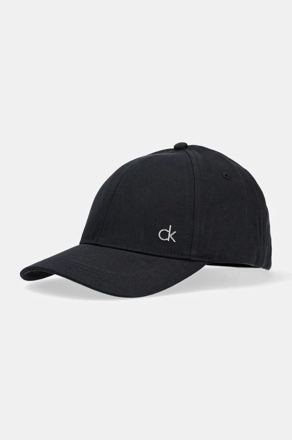 Calvin Klein Bombažna bejzbolska kapa Calvin Klein črna barva, K60K613102