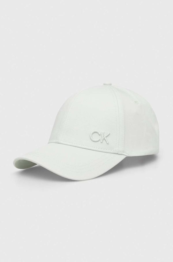 Calvin Klein Bombažna bejzbolska kapa Calvin Klein zelena barva, K60K612000