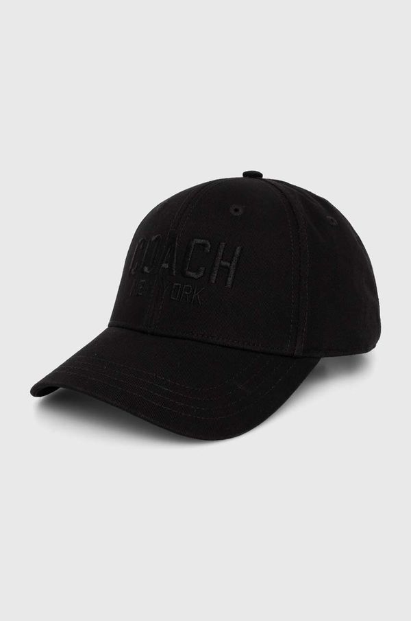 Coach Bombažna bejzbolska kapa Coach črna barva