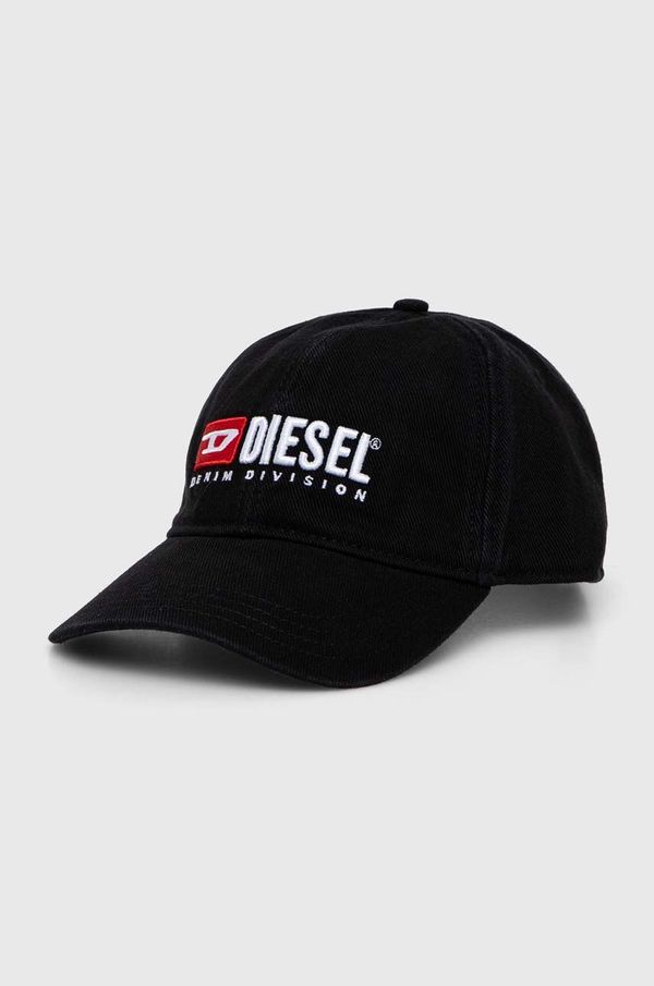 Diesel Bombažna bejzbolska kapa Diesel črna barva