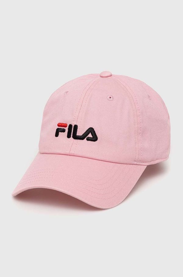 Fila Bombažna bejzbolska kapa Fila roza barva