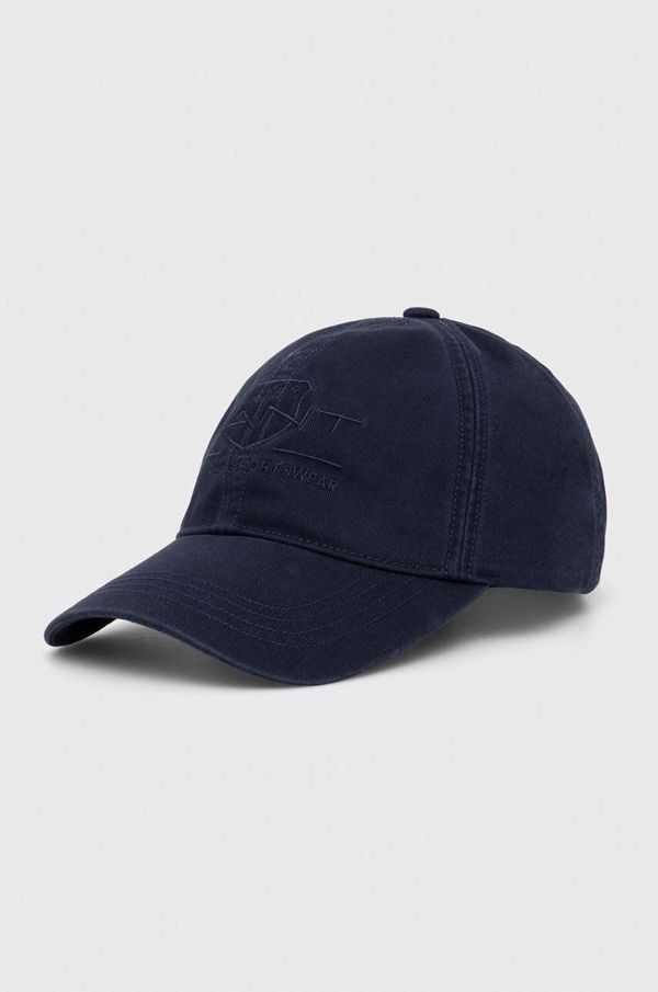 Gant Bombažna bejzbolska kapa Gant mornarsko modra barva