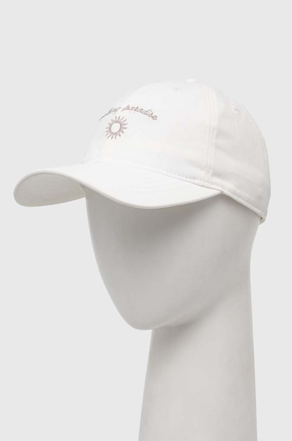 Hollister Co. Bombažna bejzbolska kapa Hollister Co. bela barva