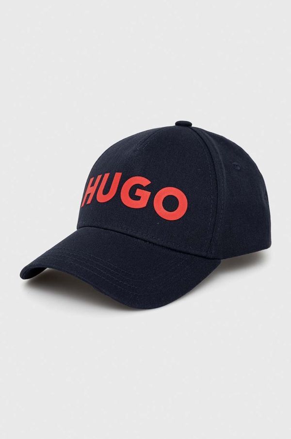 Hugo Bombažna bejzbolska kapa HUGO mornarsko modra barva
