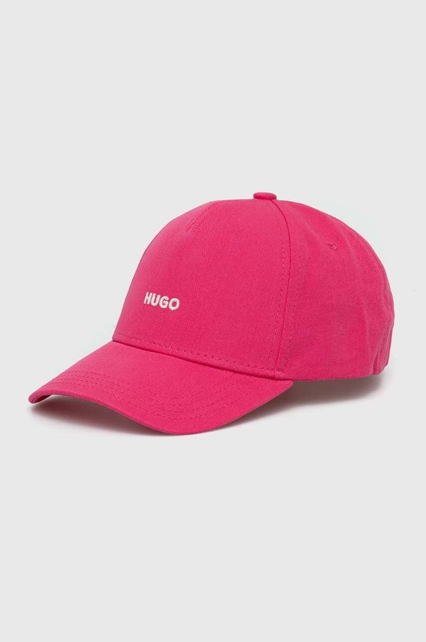 Hugo Bombažna bejzbolska kapa HUGO roza barva, 50519255