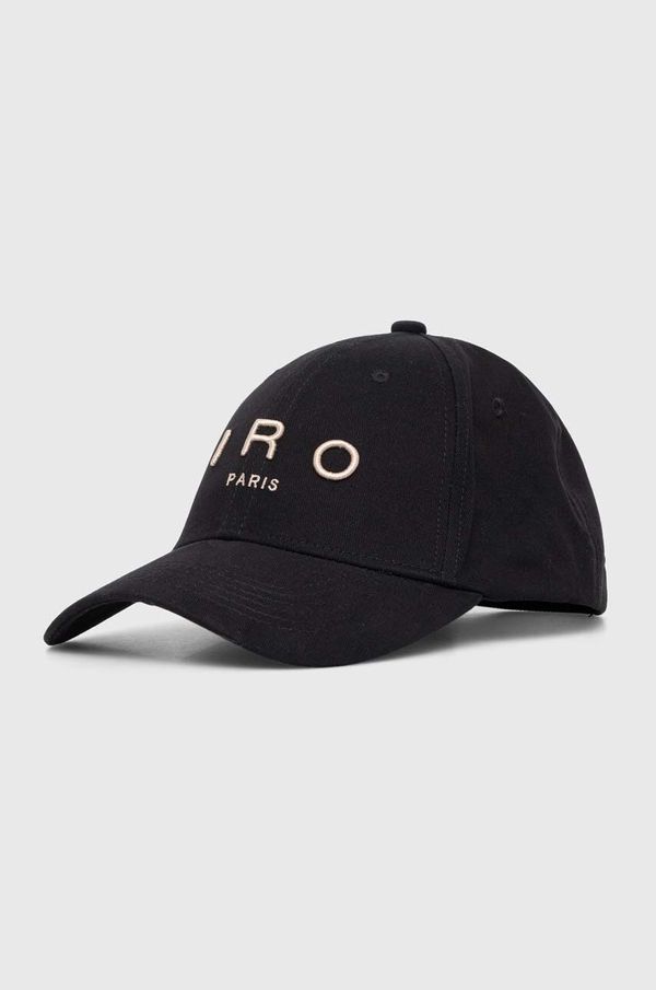 IRO Bombažna bejzbolska kapa IRO črna barva