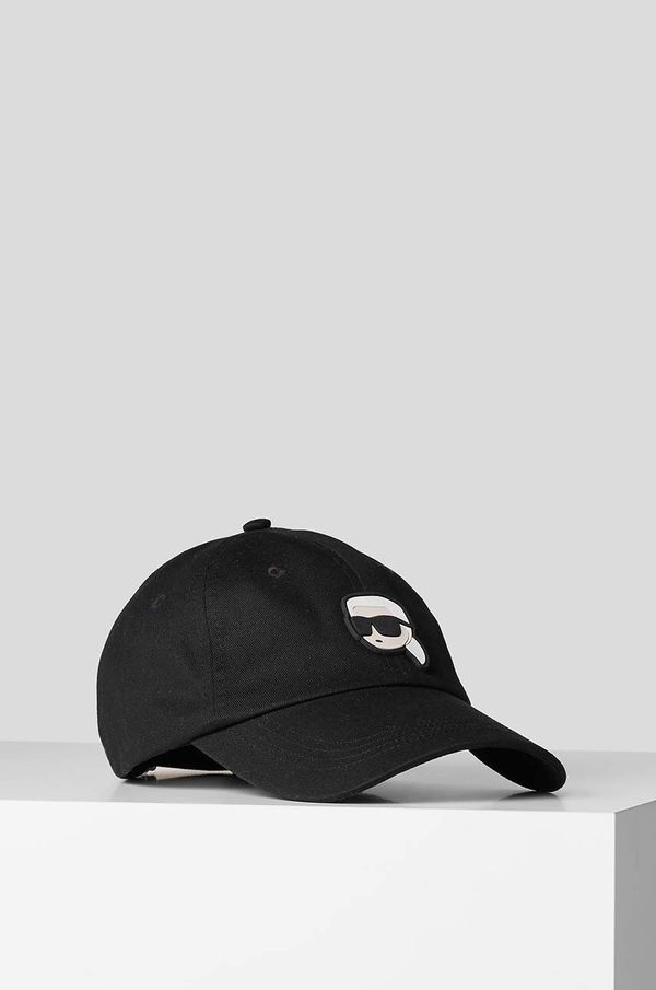 Karl Lagerfeld Bombažna bejzbolska kapa Karl Lagerfeld črna barva