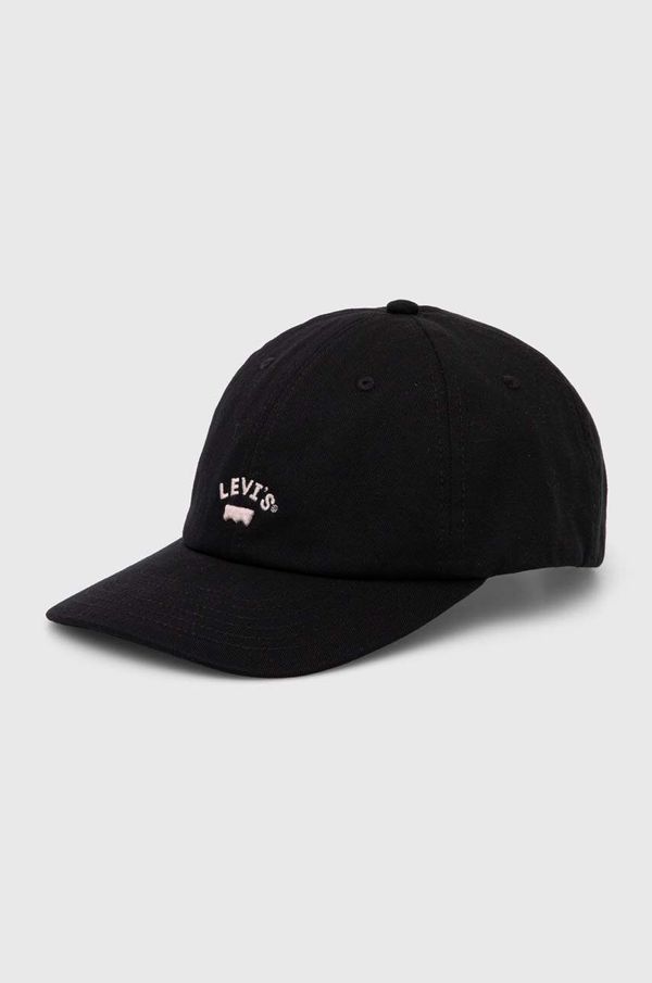 Levi's Bombažna bejzbolska kapa Levi's črna barva, 000AG-0000
