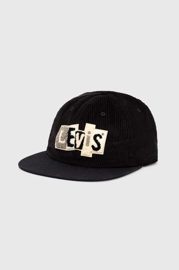 Levi's Bombažna bejzbolska kapa Levi's črna barva