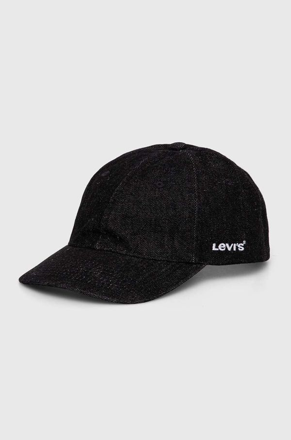 Levi's Bombažna bejzbolska kapa Levi's črna barva
