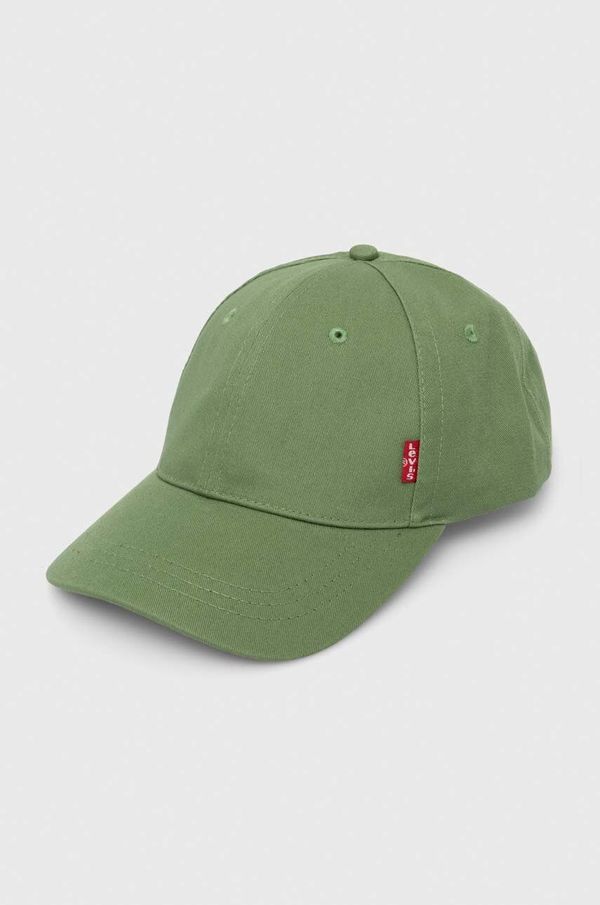 Levi's Bombažna bejzbolska kapa Levi's zelena barva