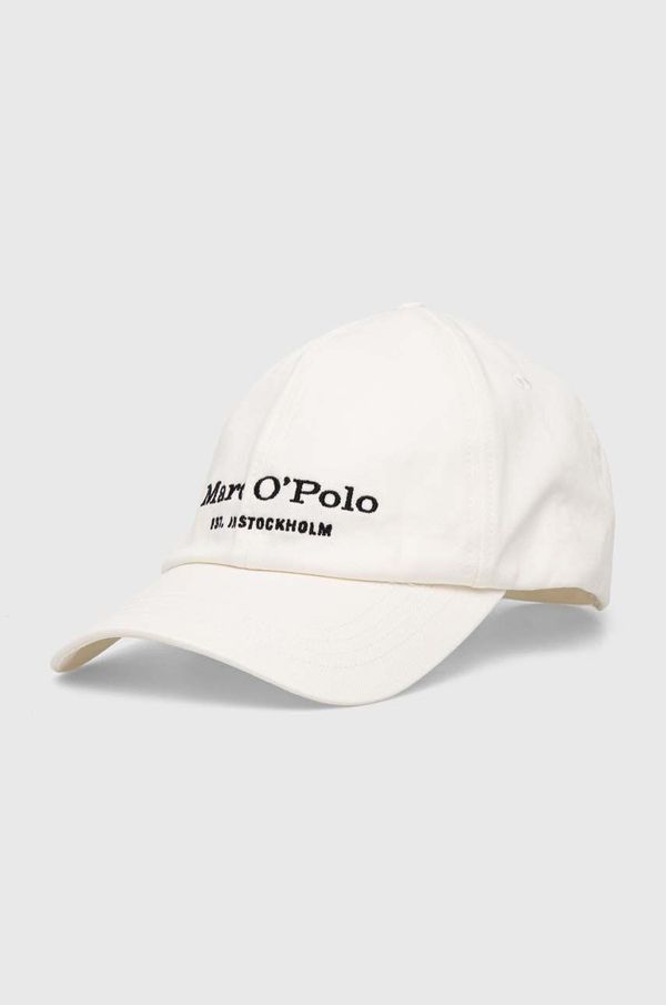 Marc O'Polo Bombažna bejzbolska kapa Marc O'Polo bela barva