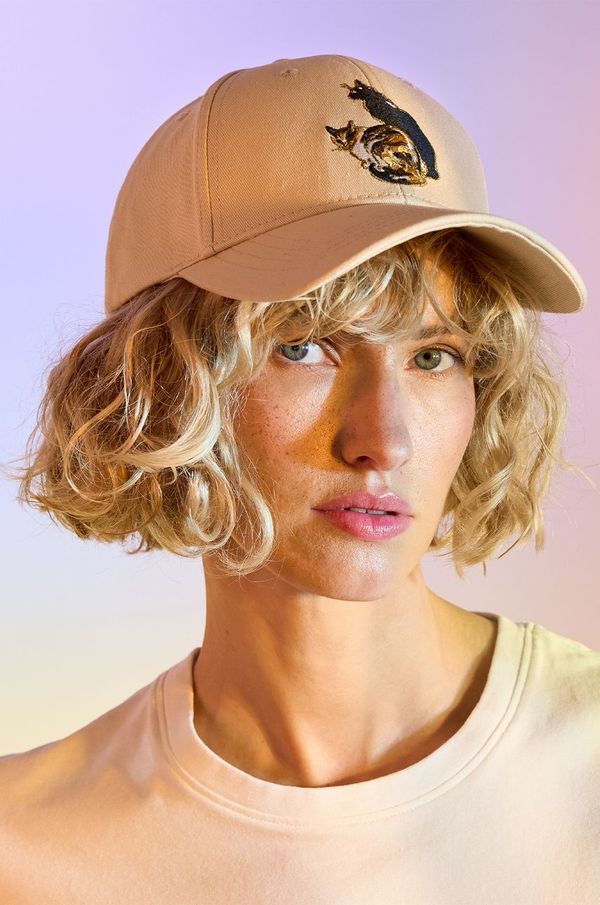 Medicine Bombažna bejzbolska kapa Medicine ženska, bež barva