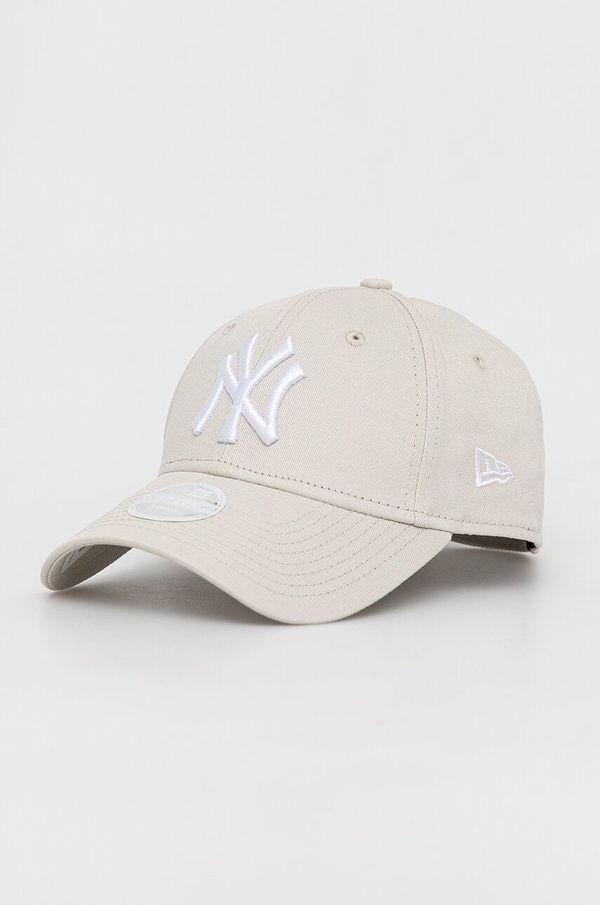 New Era Bombažna bejzbolska kapa New Era bež barva, NEW YORK YANKEES