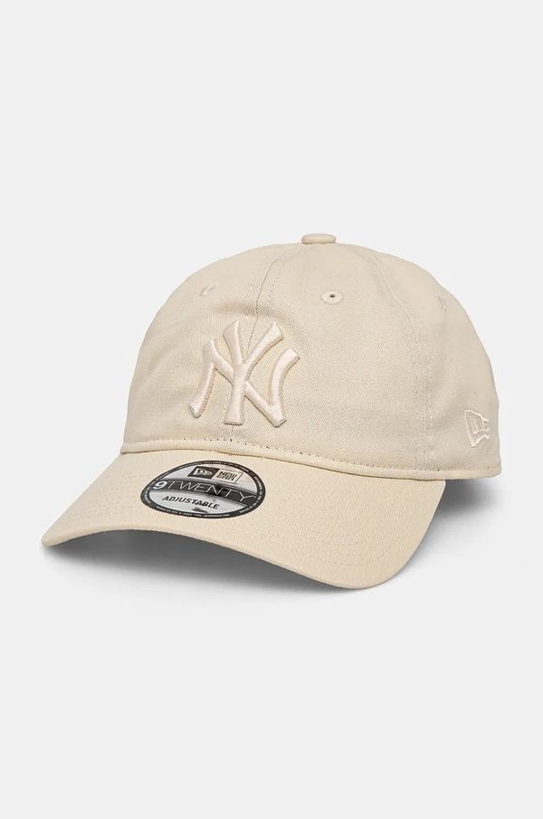 New Era Bombažna bejzbolska kapa New Era NEW YORK YANKEES bež barva, 60565106