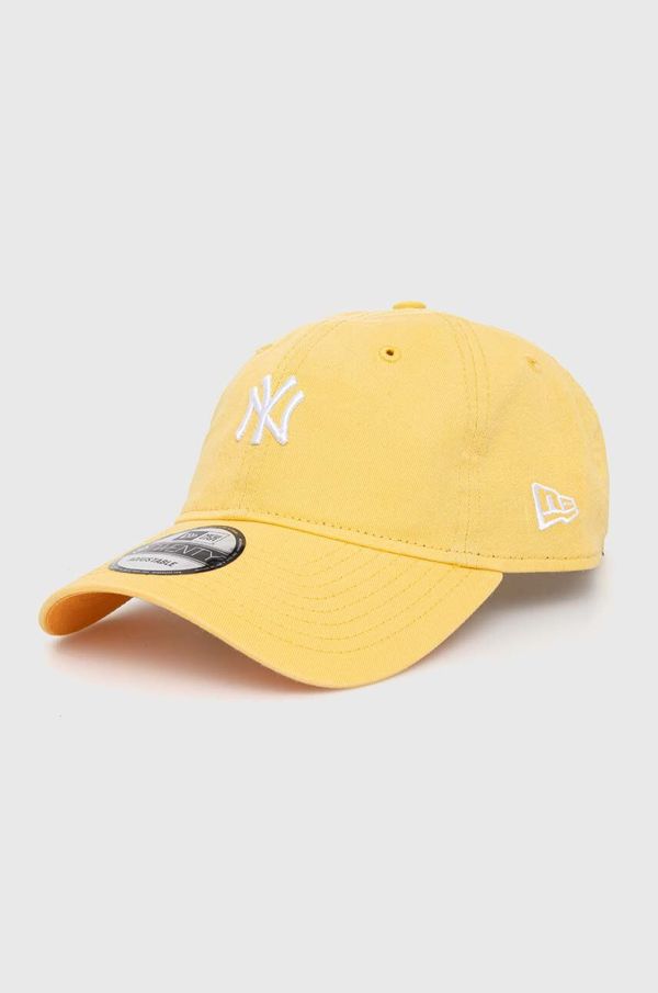 New Era Bombažna bejzbolska kapa New Era rumena barva, NEW YORK YANKEES