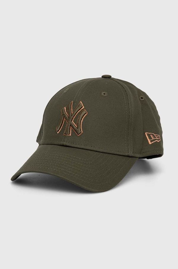 New Era Bombažna bejzbolska kapa New Era zelena barva, NEW YORK YANKEES