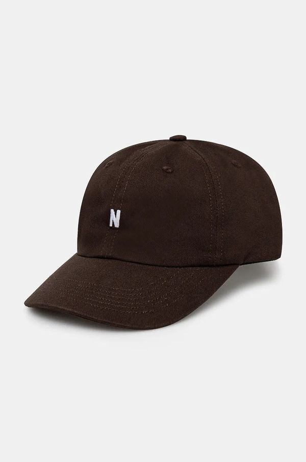 Norse Projects Bombažna bejzbolska kapa Norse Projects Twill Sports Cap rjava barva, N80.0001.2022