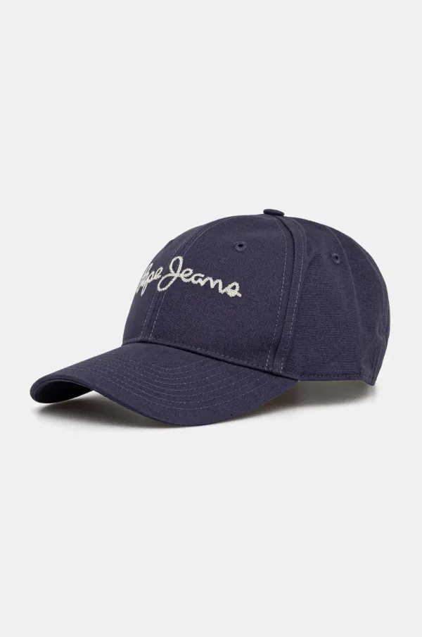 Pepe Jeans Bombažna bejzbolska kapa Pepe Jeans MALLON CAP mornarsko modra barva, PM040567
