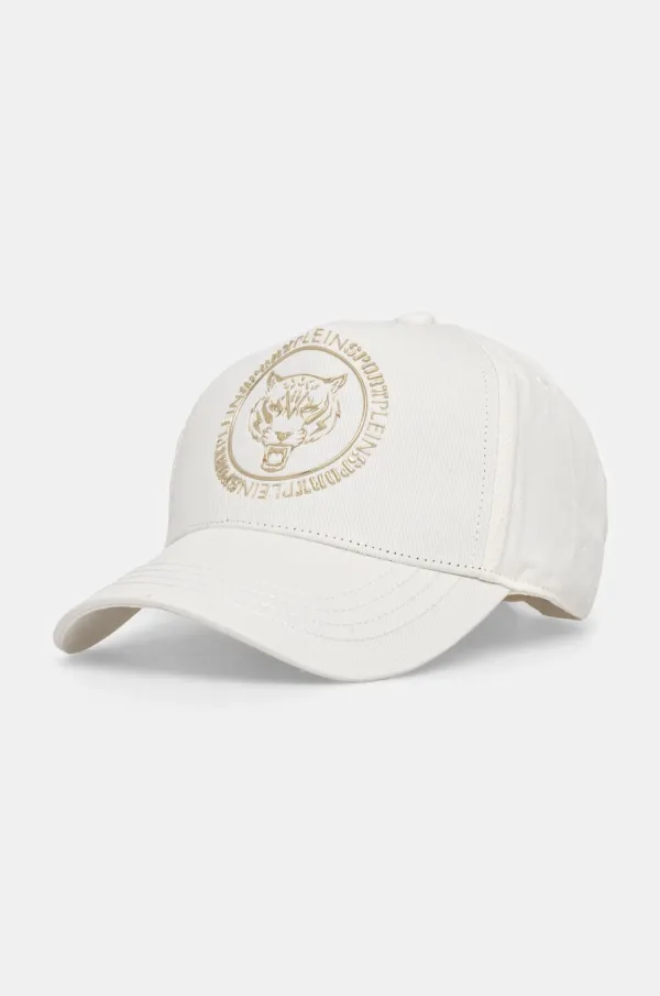 Plein Sport Bombažna bejzbolska kapa PLEIN SPORT bež barva, SADA UAC0498 STE003N