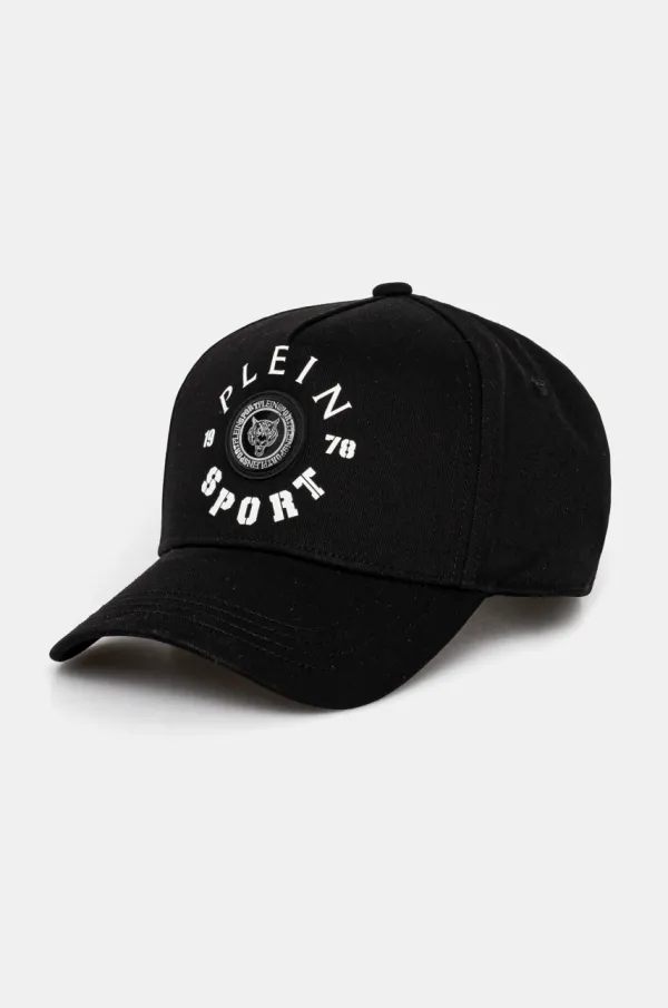 Plein Sport Bombažna bejzbolska kapa PLEIN SPORT črna barva, SAEA UAC0643 STE003N