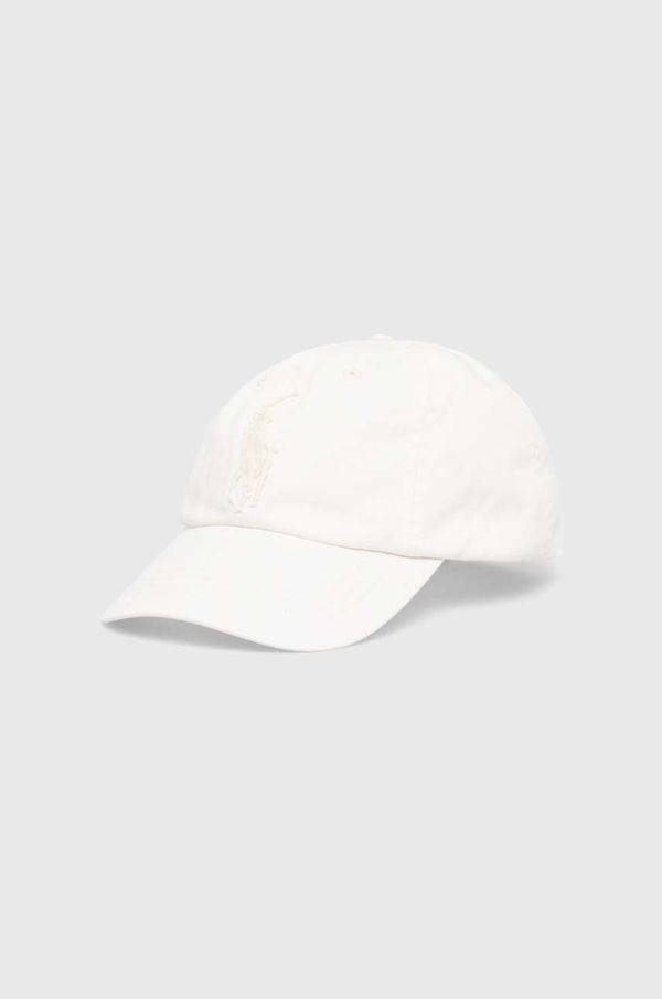 Polo Ralph Lauren Bombažna bejzbolska kapa Polo Ralph Lauren bela barva