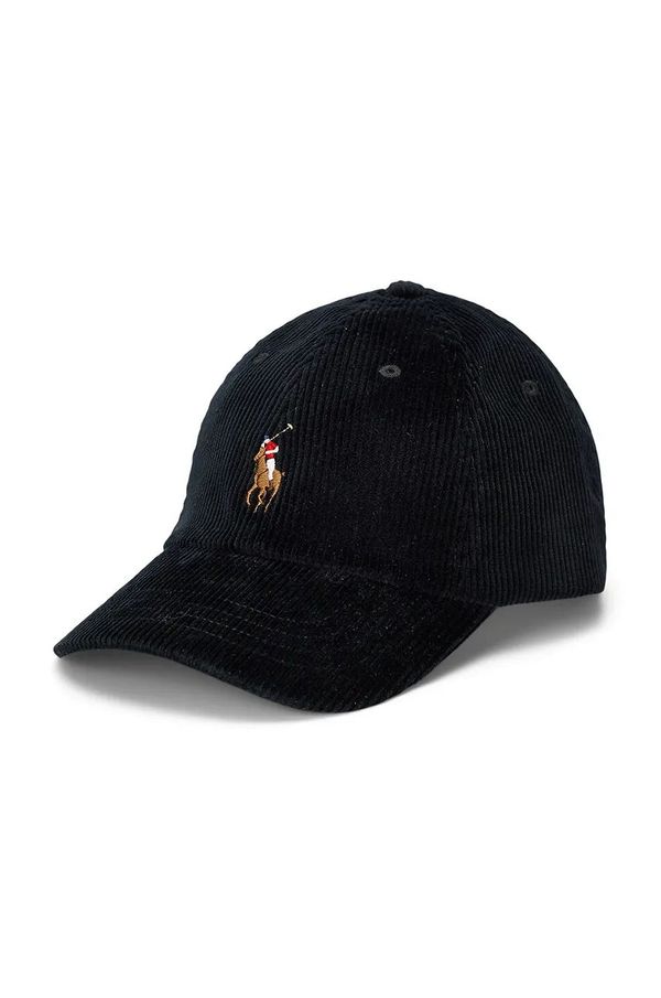 Polo Ralph Lauren Bombažna bejzbolska kapa Polo Ralph Lauren črna barva, 710847175