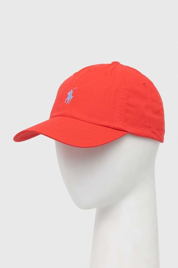 Polo Ralph Lauren Bombažna bejzbolska kapa Polo Ralph Lauren rdeča barva