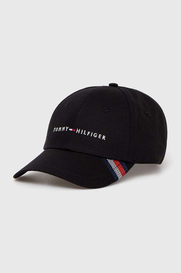 Tommy Hilfiger Bombažna bejzbolska kapa Tommy Hilfiger črna barva, AM0AM12532