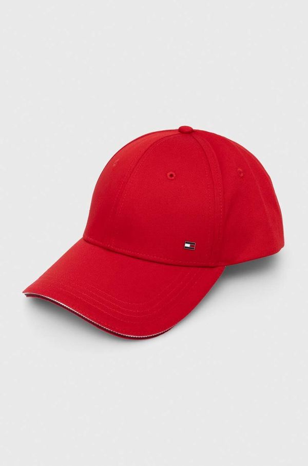 Tommy Hilfiger Bombažna bejzbolska kapa Tommy Hilfiger rdeča barva