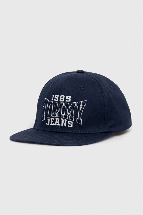 Tommy Jeans Bombažna bejzbolska kapa Tommy Jeans mornarsko modra barva
