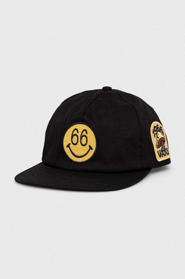 Vans Bombažna bejzbolska kapa Vans črna barva