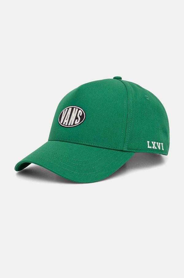 Vans Bombažna bejzbolska kapa Vans zelena barva, VN000HSBJ5F1