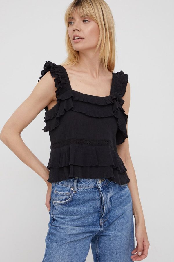 Pepe Jeans Bombažna bluza Pepe Jeans Nora ženska, črna barva