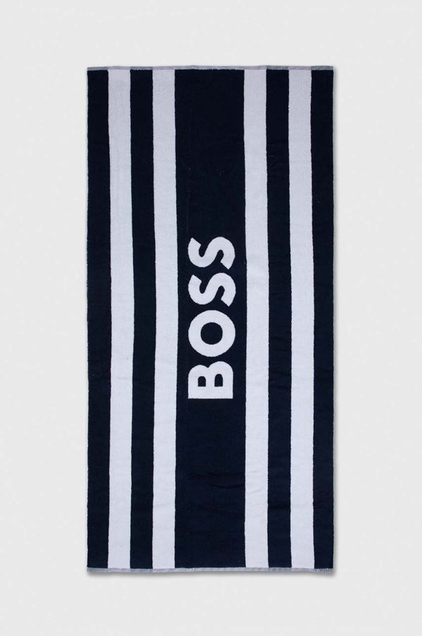 Boss Bombažna brisača BOSS mornarsko modra barva