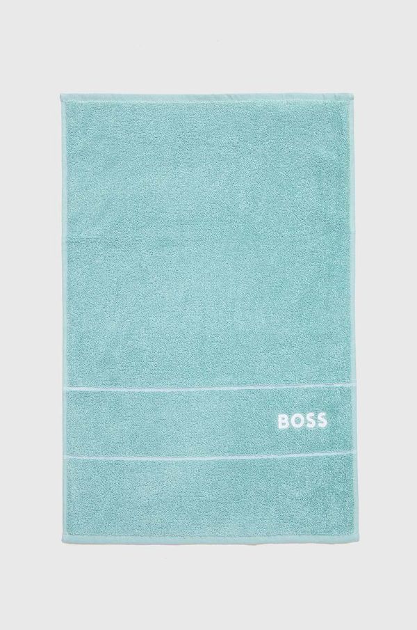 Boss Bombažna brisača BOSS Plain Aruba Blue 40 x 60 cm